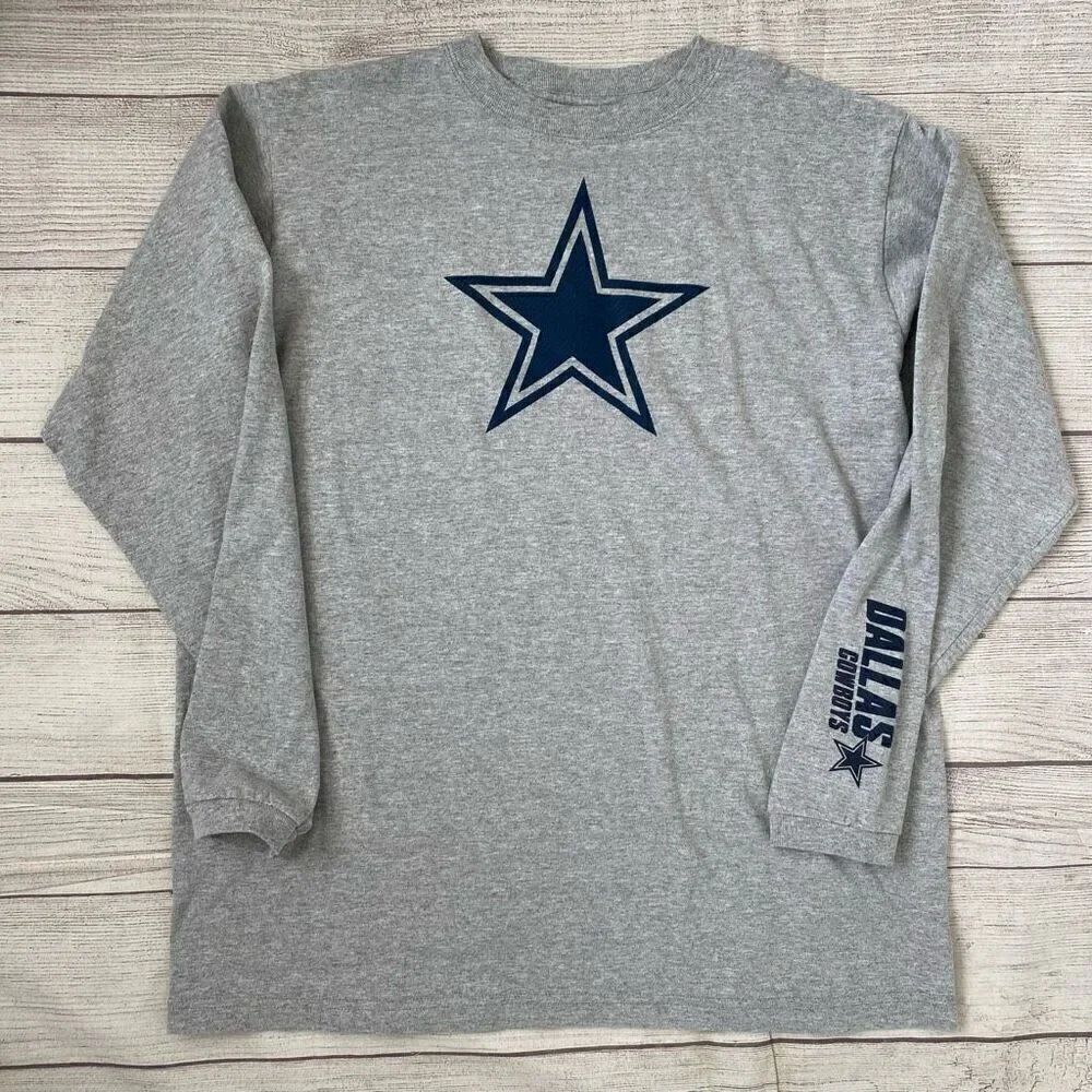 Dallas Cowboys youth XL cotton blend Longsleeve Crewneck shirt grey